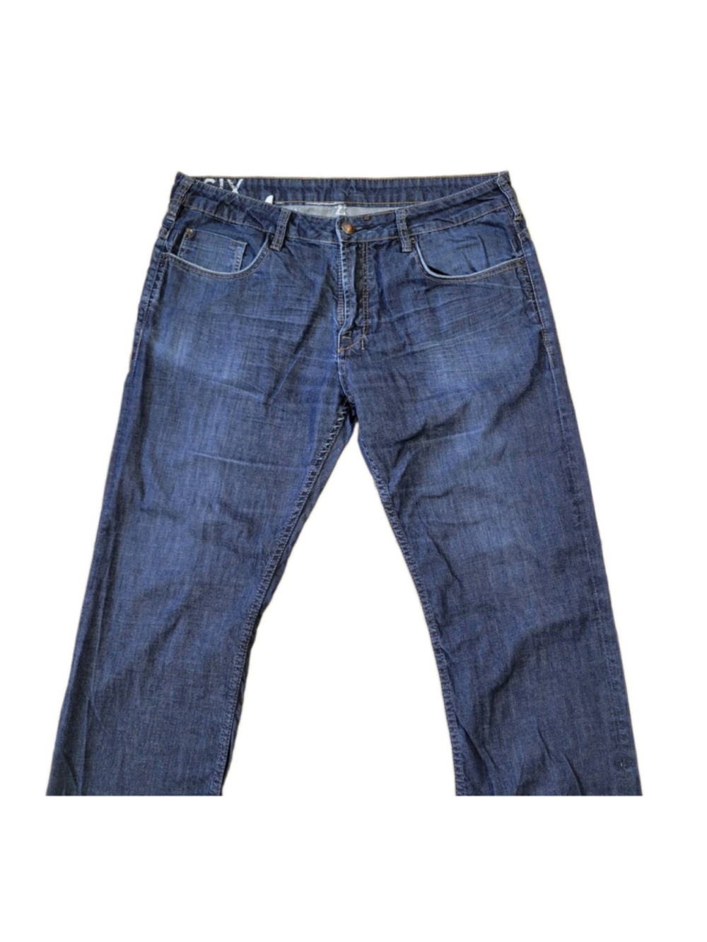 Buffalo David Bitton Straight Six Jeans 36/30 Blue Stretch Button Fly Straight - Picture 5 of 10